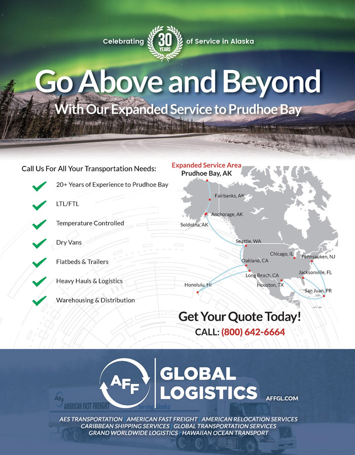 Alaska Business Magazine - AFF Global Logistics Advertisement