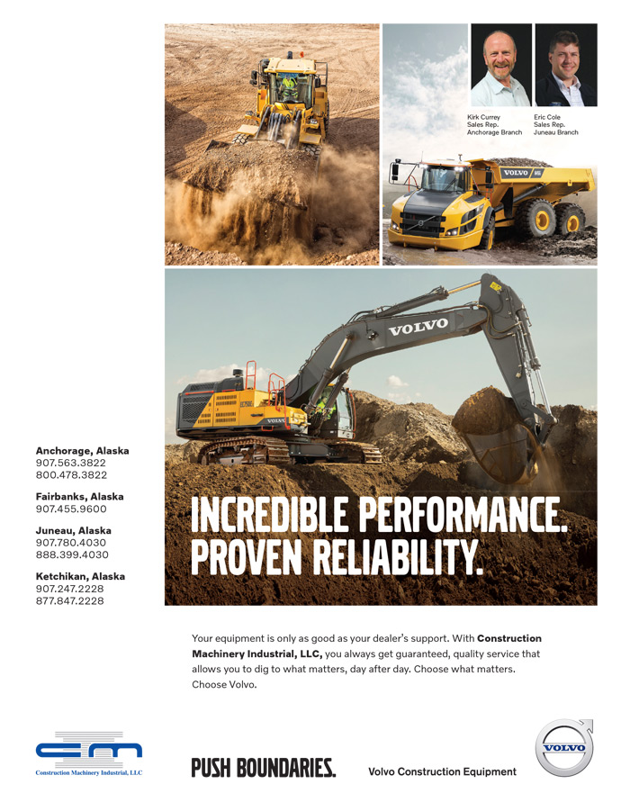 Alaska Business Magazine - CMI and Volvo Advertisement