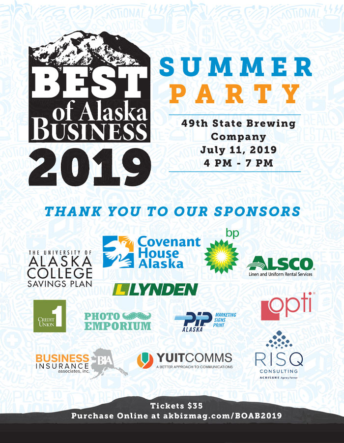 Alaska Business Magazine - Best of Alaska Business 2019 Summer Party Advertisement