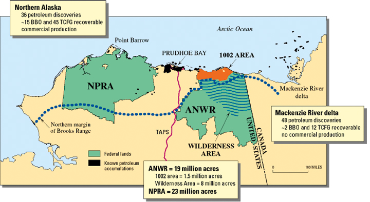 The 1002 area of ANWR. The US Department of the Interior anticipates holding an ANWR lease sale in 2019.