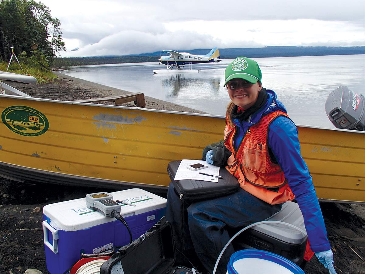 Groundwater sampling at Brooks Lake in Katmai National Park and Preserve.