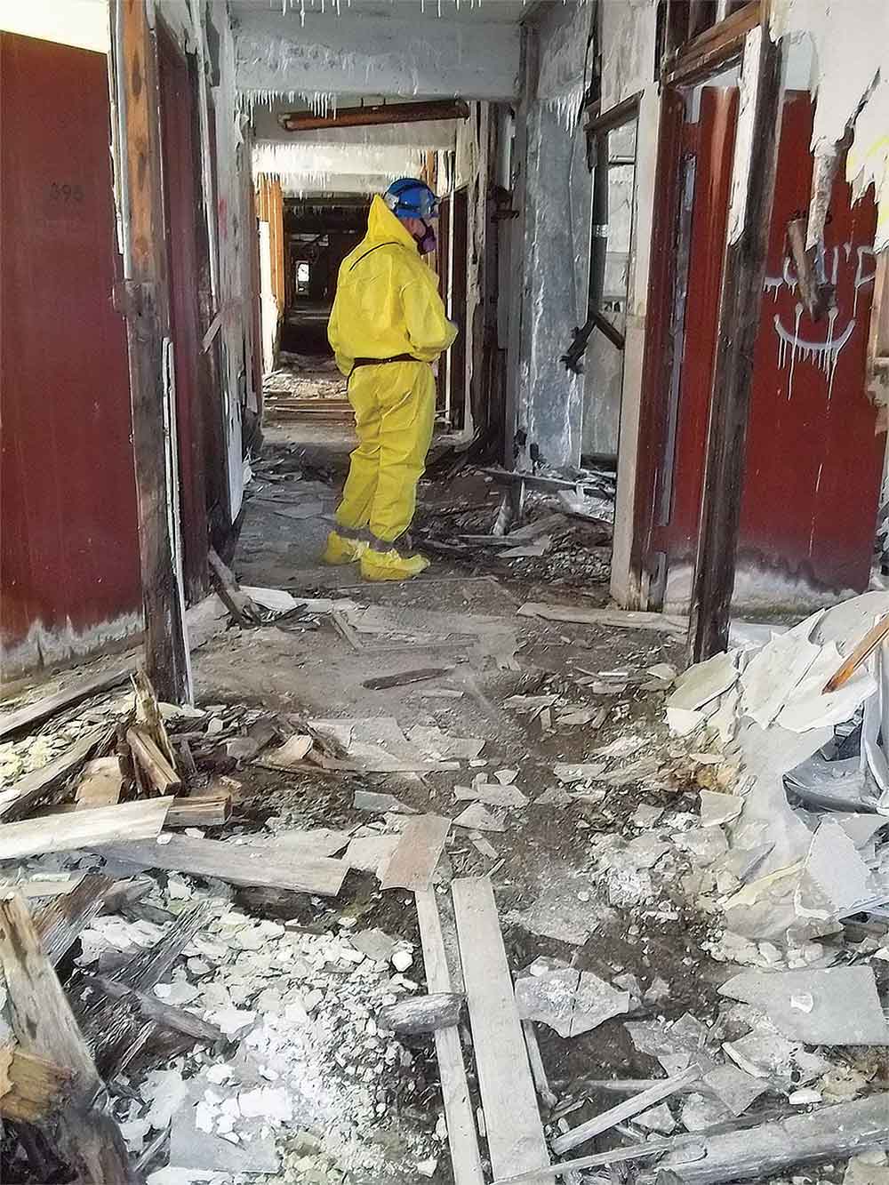 The Buckner Building in Whittier undergoes a hazardous materials assessment.