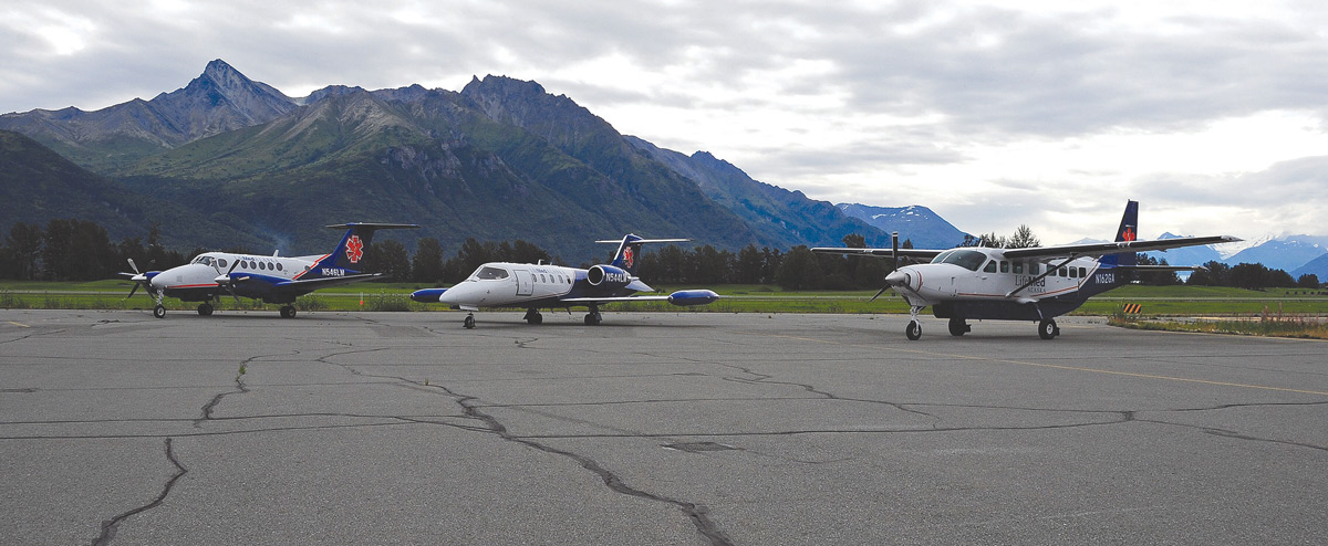 LifeMed Alaska’s King Air, Learjet, and Caravan aircraft.