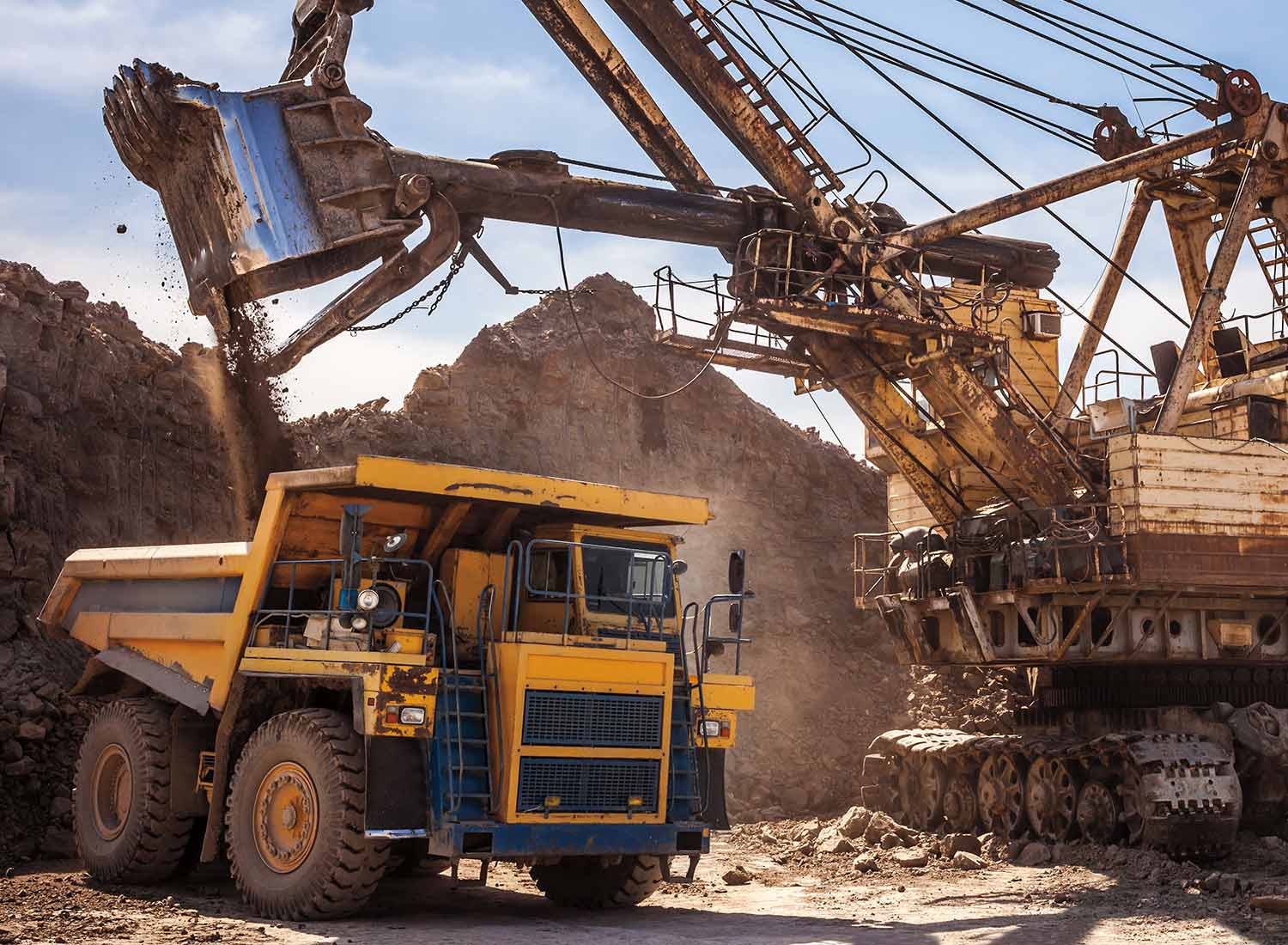 Heavy machinery at a mining site image