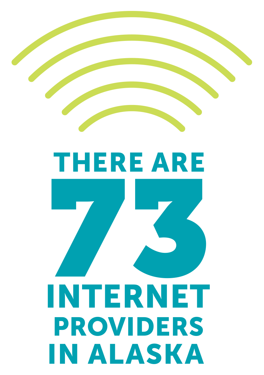 There are 73 internet providers in Alaska