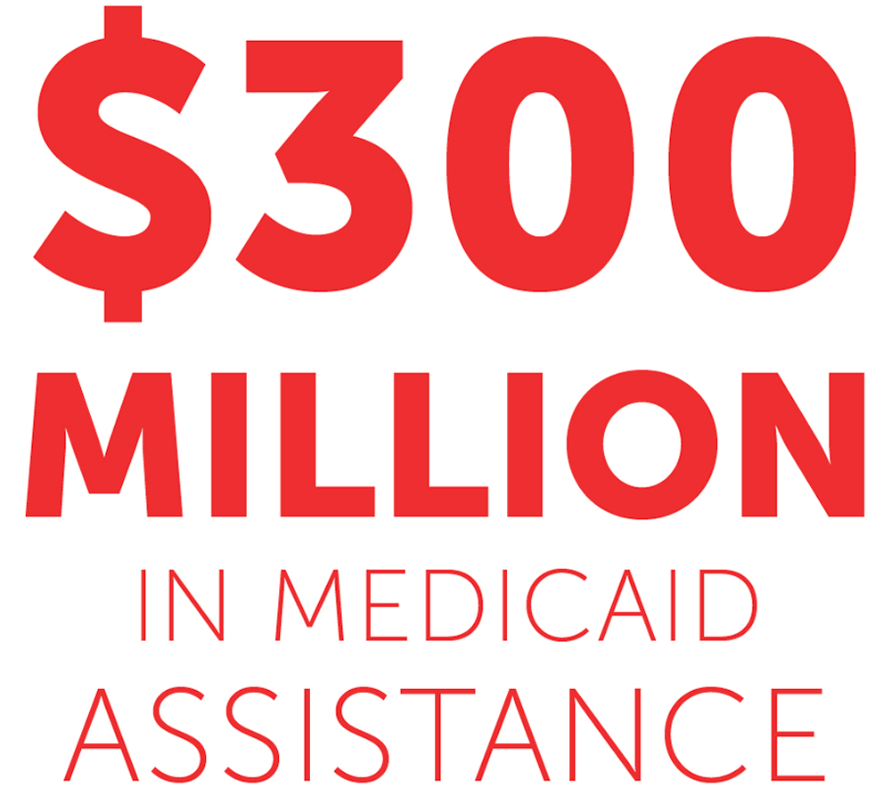 $300 million in medicaid assistance