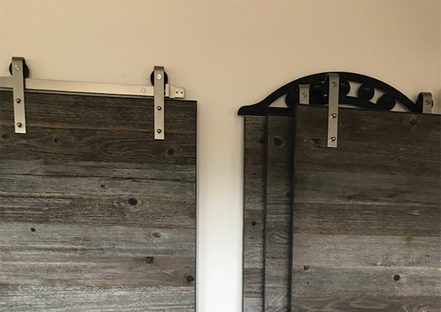 wooden door frames hung on wall