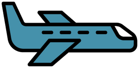clipart of a blue Aircraft