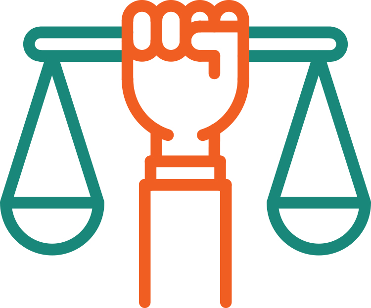 clipart of fist holding an evenly balanced scale