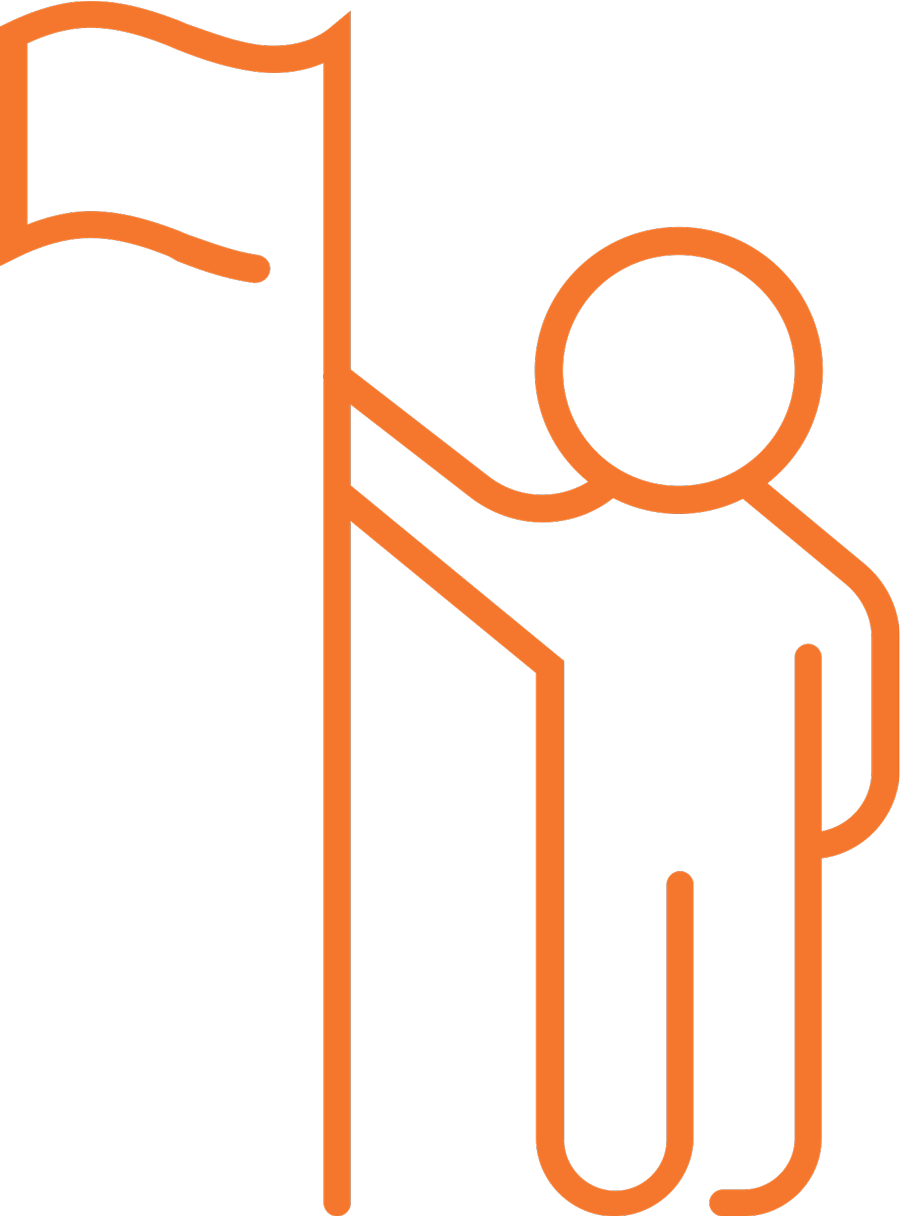 clipart man holding flag