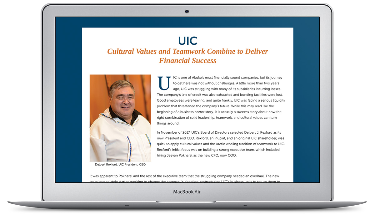 UIC Business Profile example