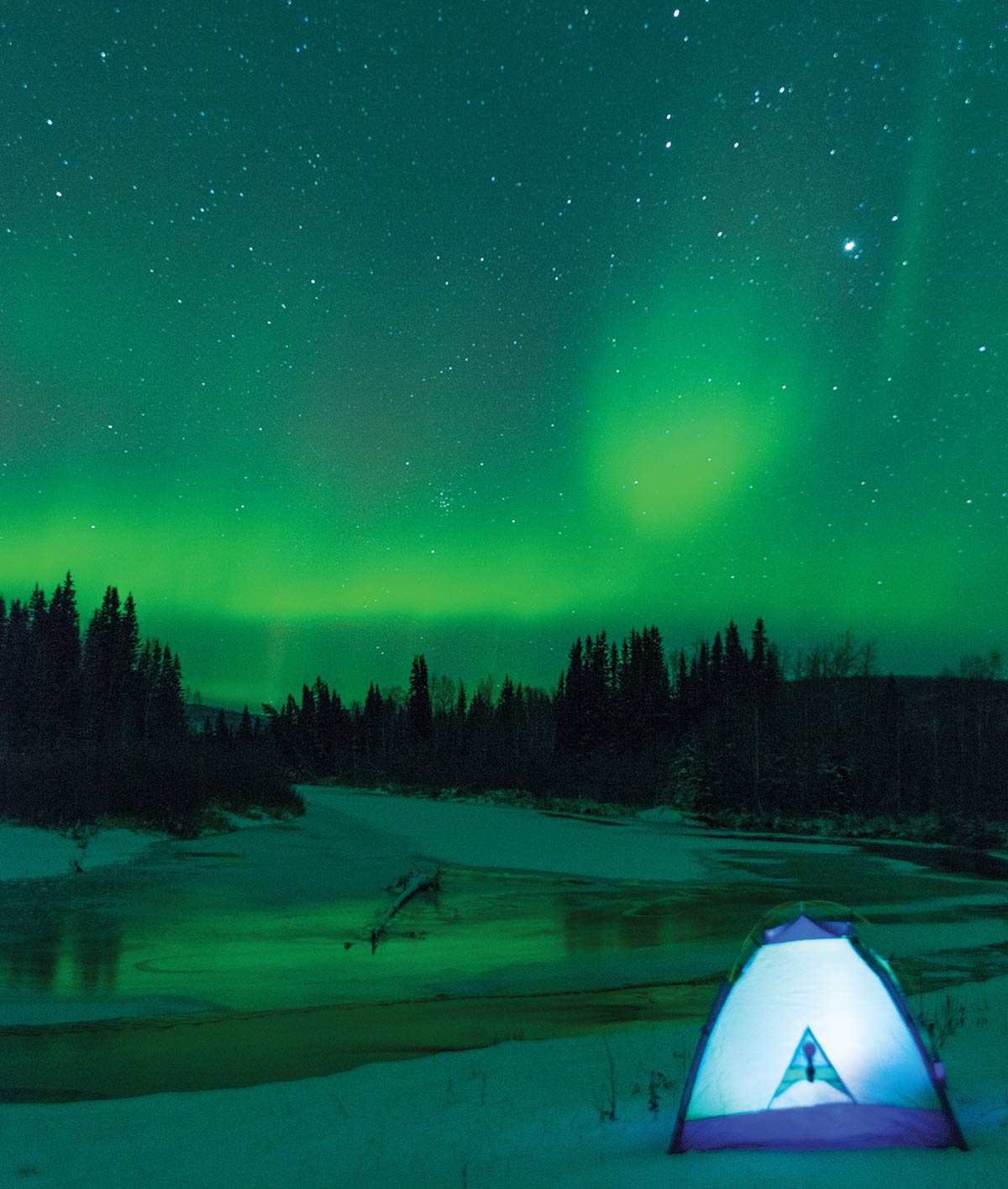 Camping under the Aurora Borealis 
