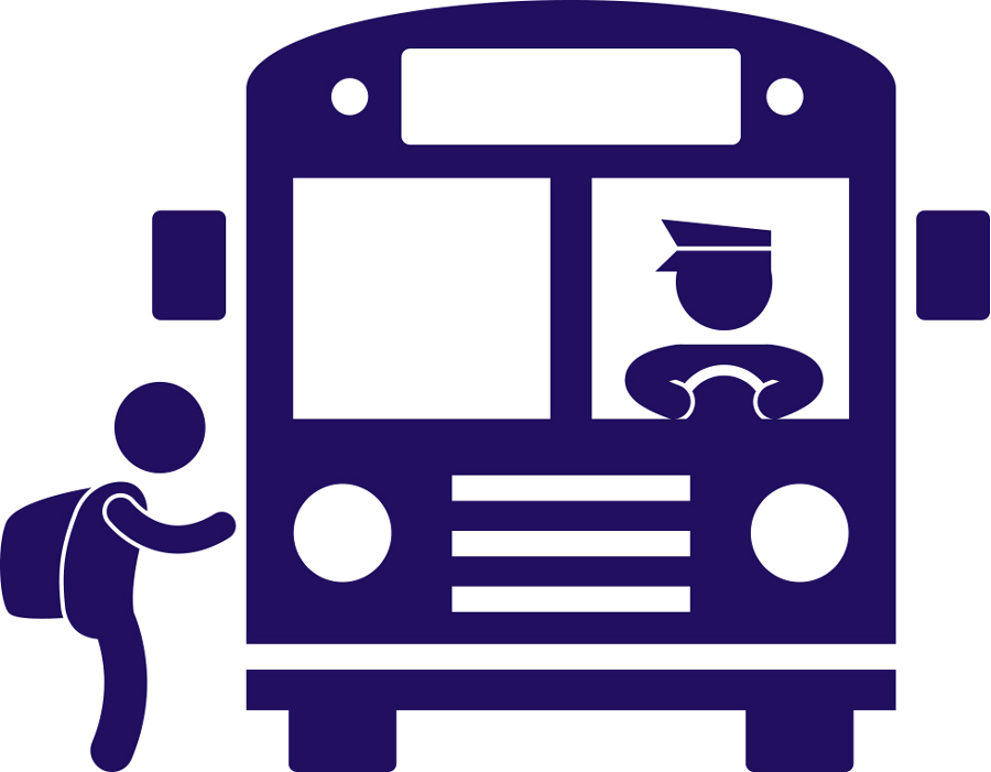 Bus clipart of school bus picking up student