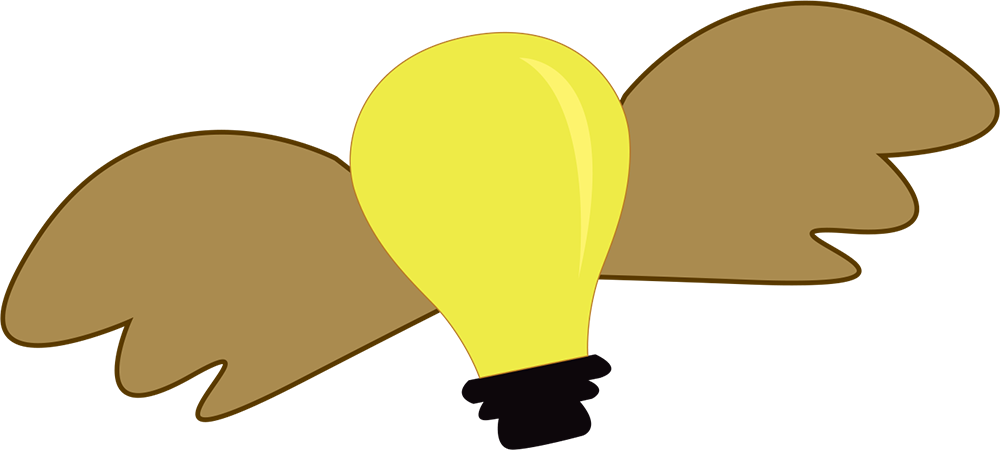 Lightbulb with wings