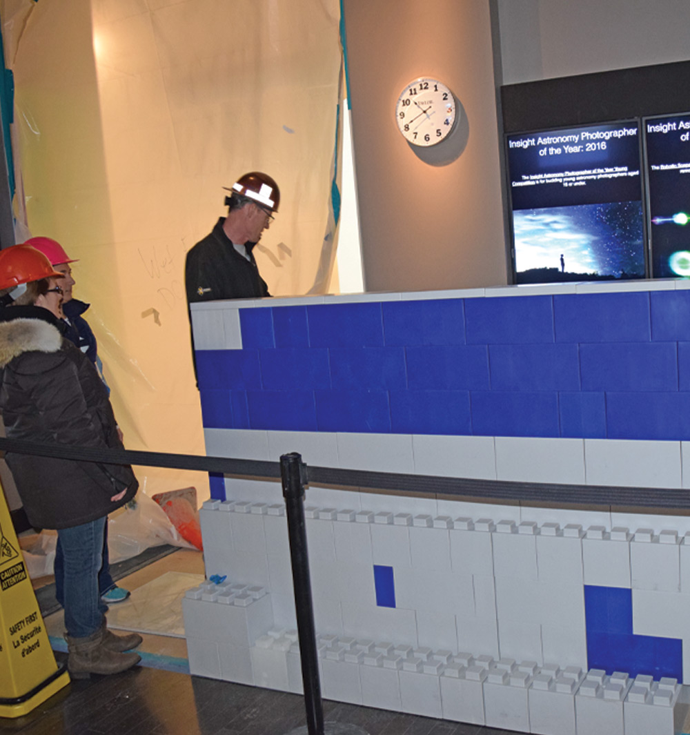 Davis Constructors & Engineers use "life-sized" LEGOS to create temporary walling during building expansion construction