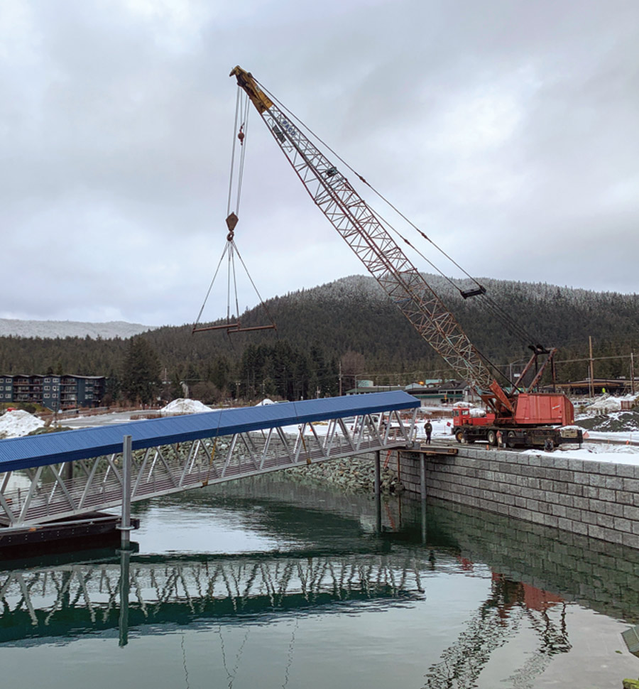 view of a crane at Juneau Docks & Harbors