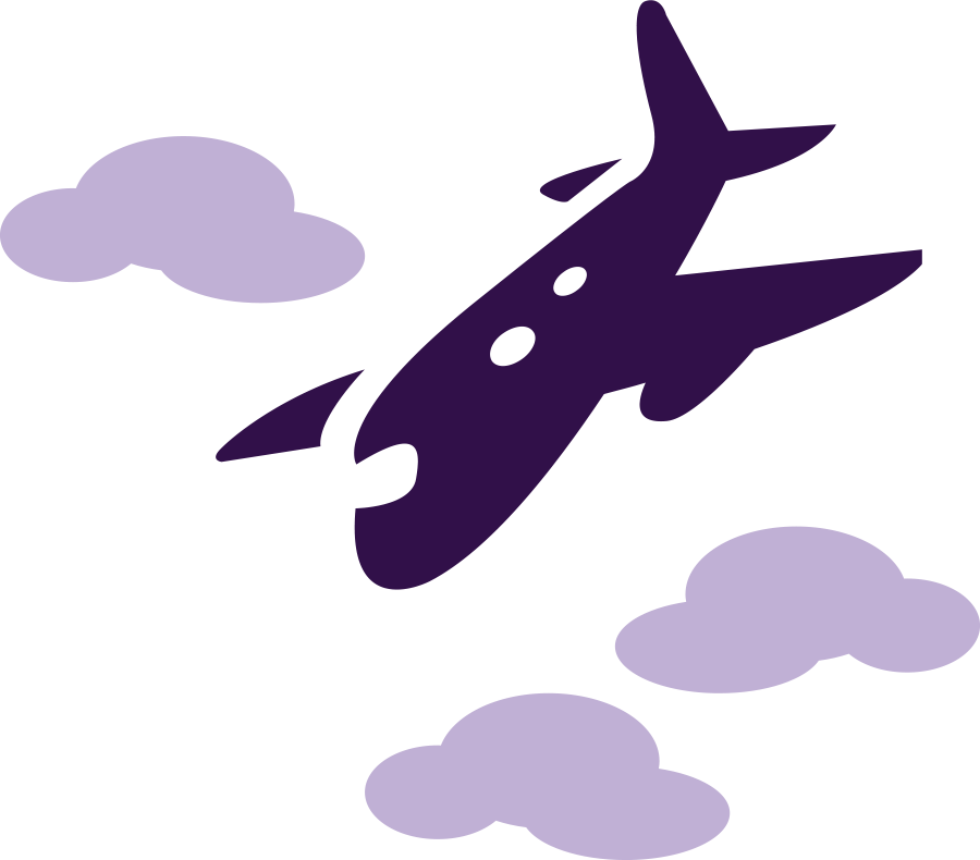 Plane in the clouds illustration