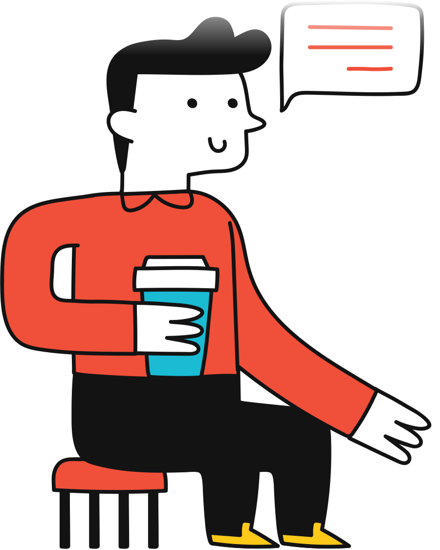 Person sitting and drinking from a cup while listening to music Person sitting and drinking from a cup while listening to music illustration