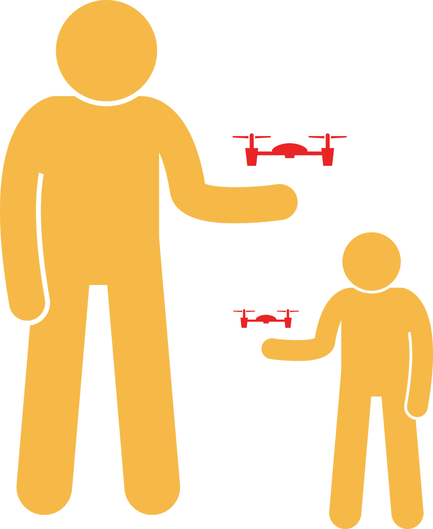 clipart of man and kid flying drones