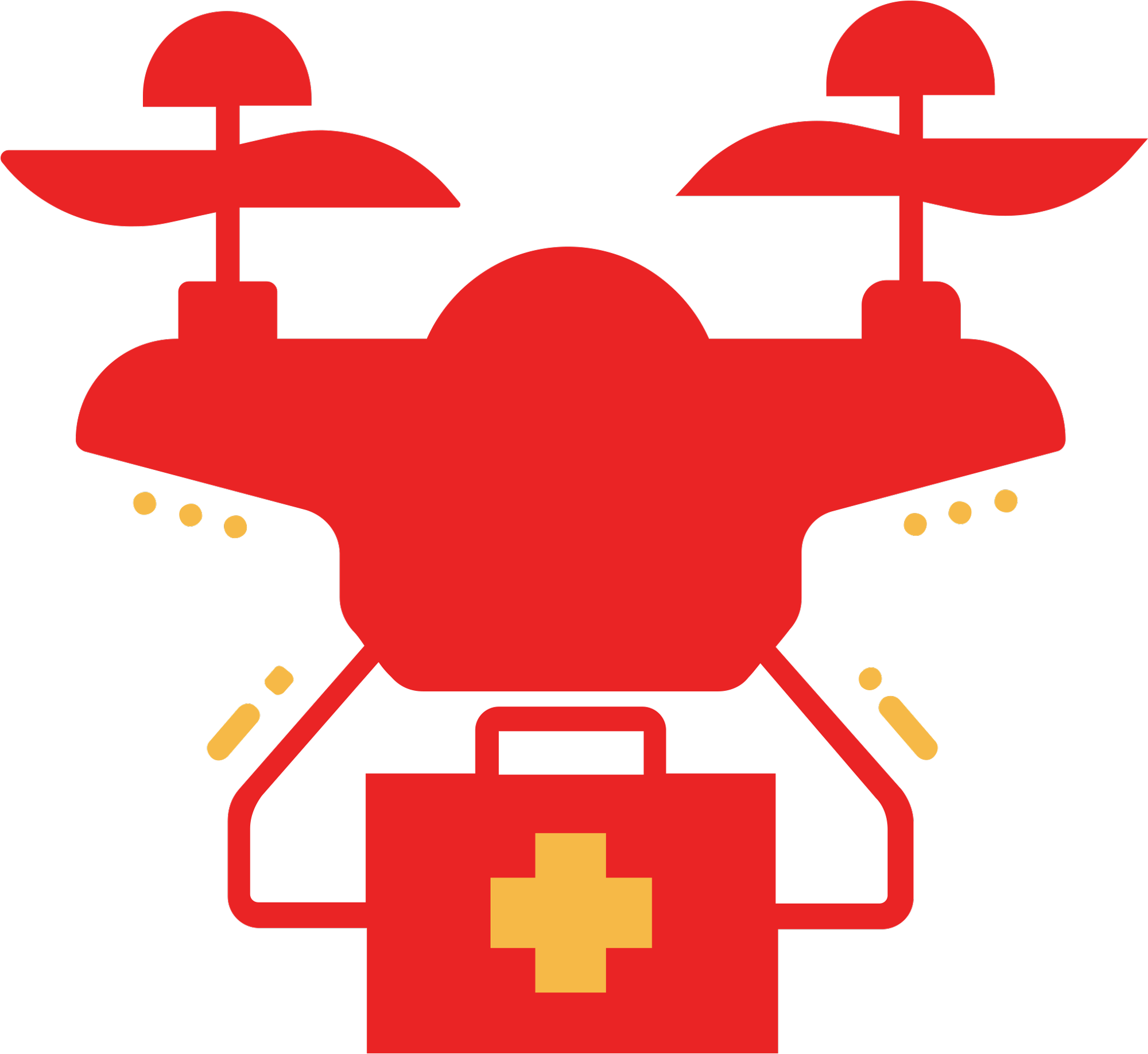 clipart of drone with a first aid kit