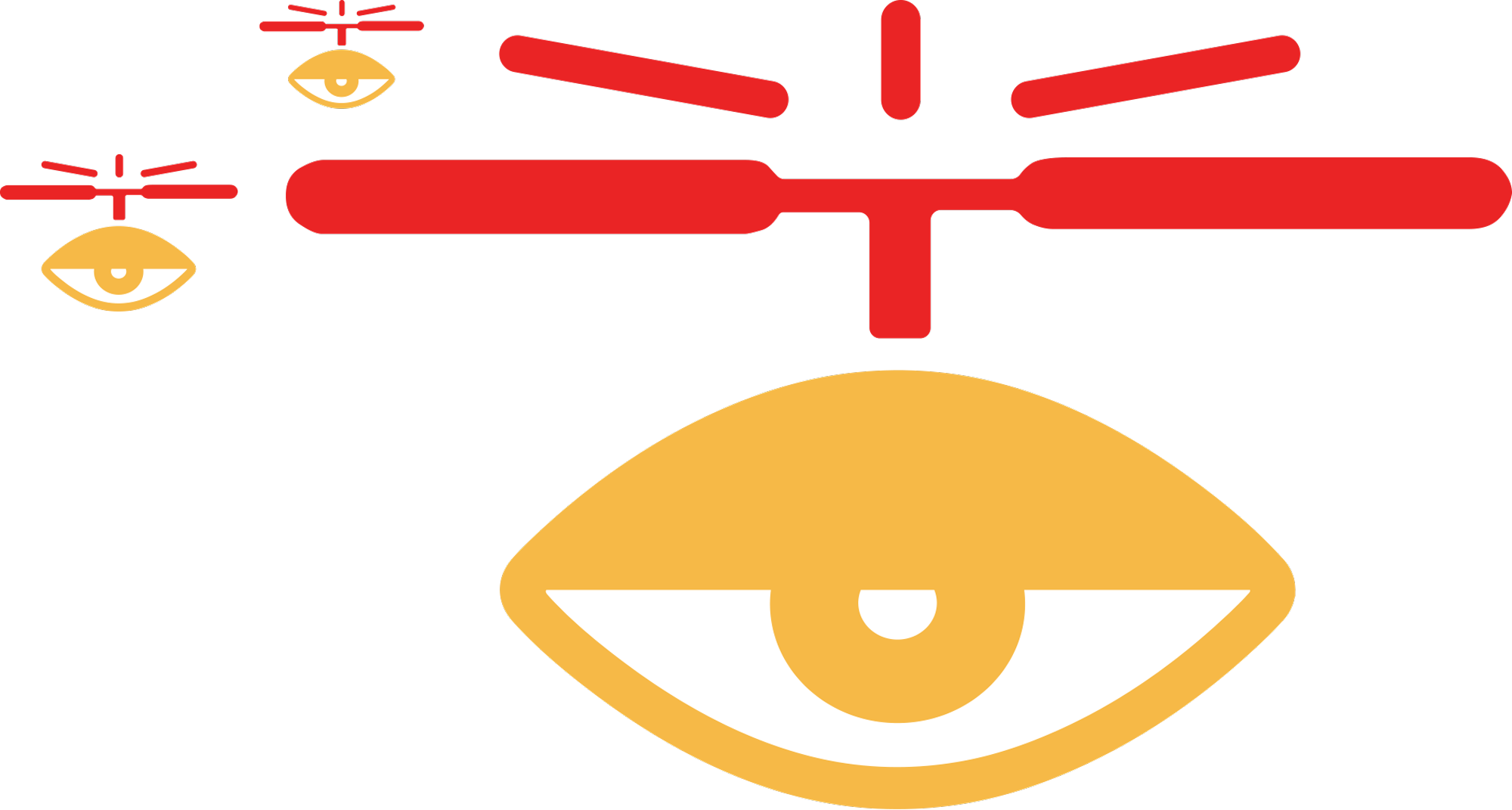 clipart of three different eyes with helicopter blades