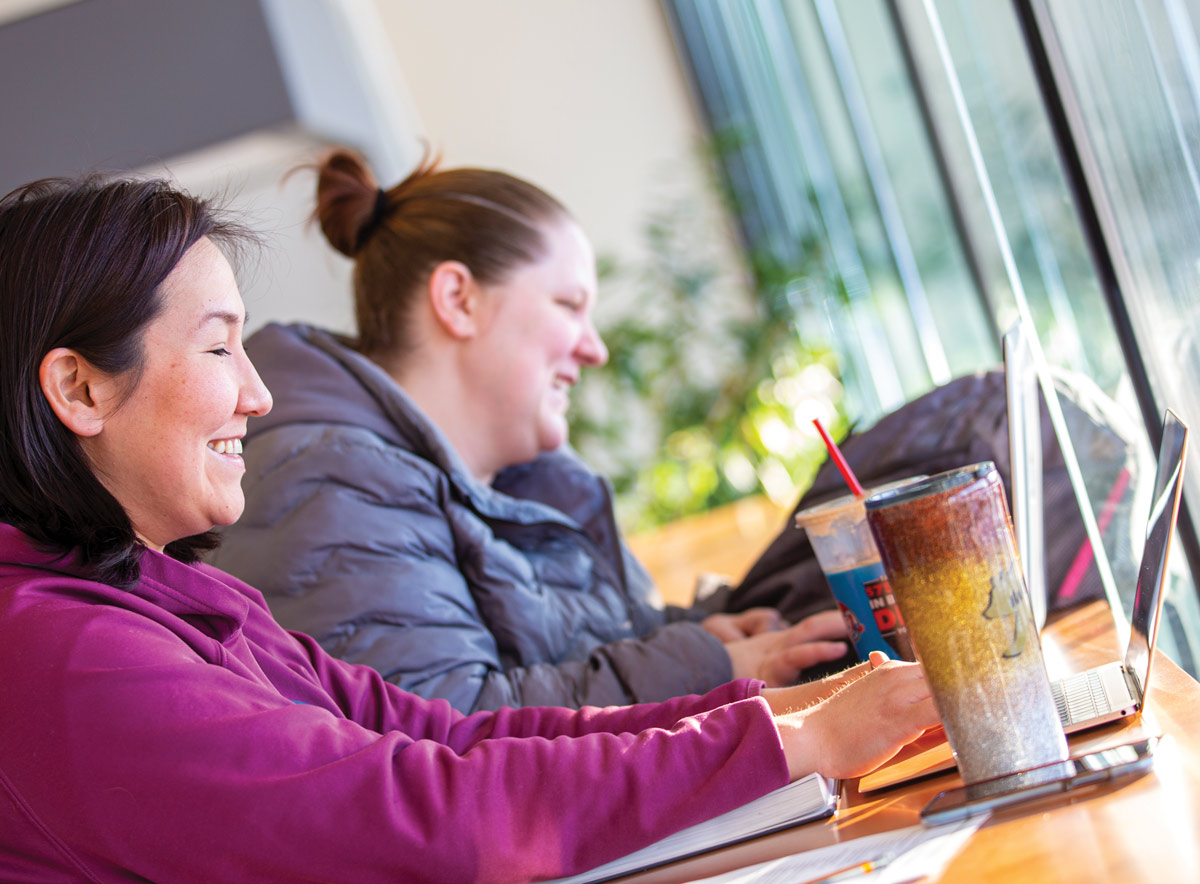 two students studying before an exam