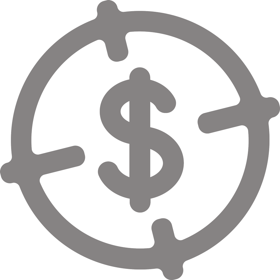 clipart of a scope on a money sign