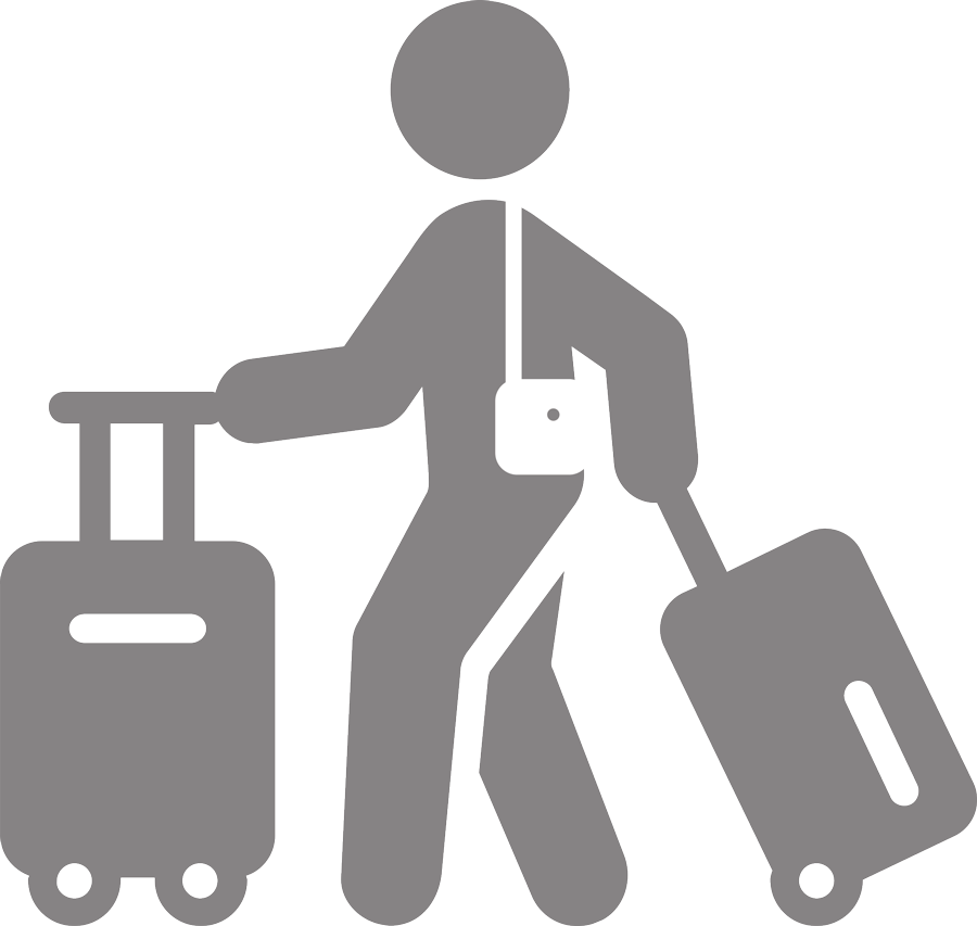 clipart of person pulling their luggage