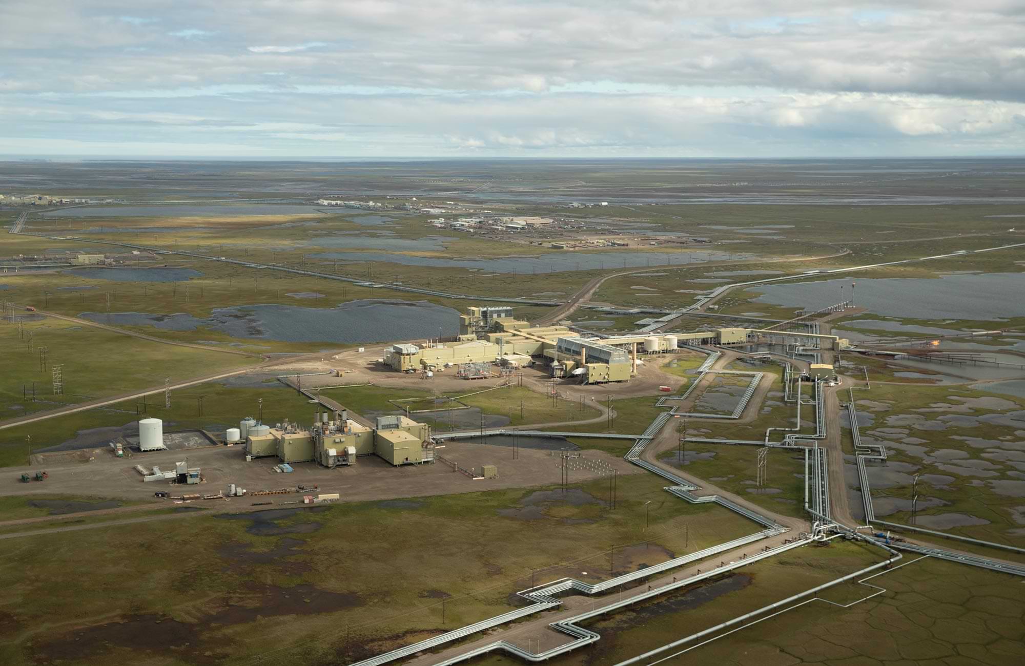 aerial view of Flow Station 1 at Prudhoe Bay