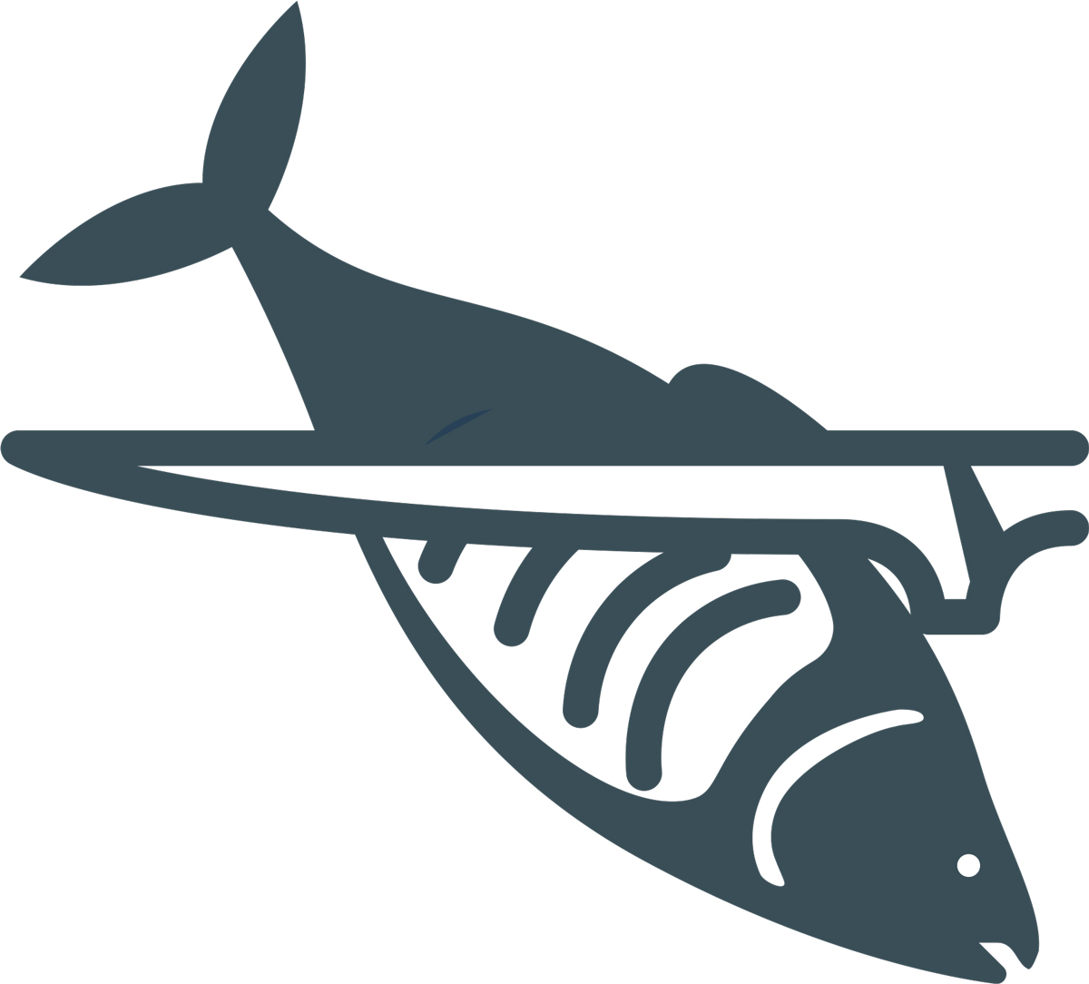 clipart of fish being cut by knife