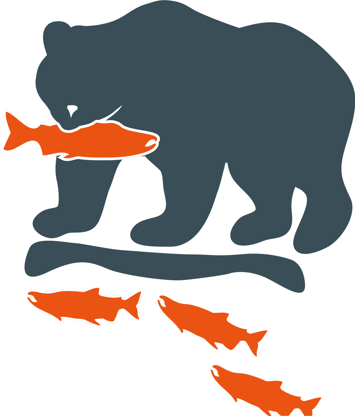 clipart of bear with a fish in its mouth