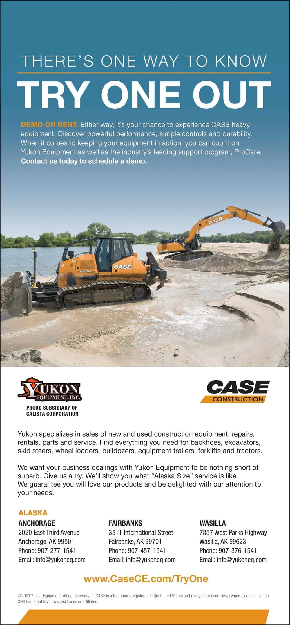 Yukon Equipment Inc. Advertisement