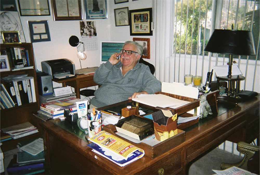 Allan Gallant at his home office in Beverly Hills, California