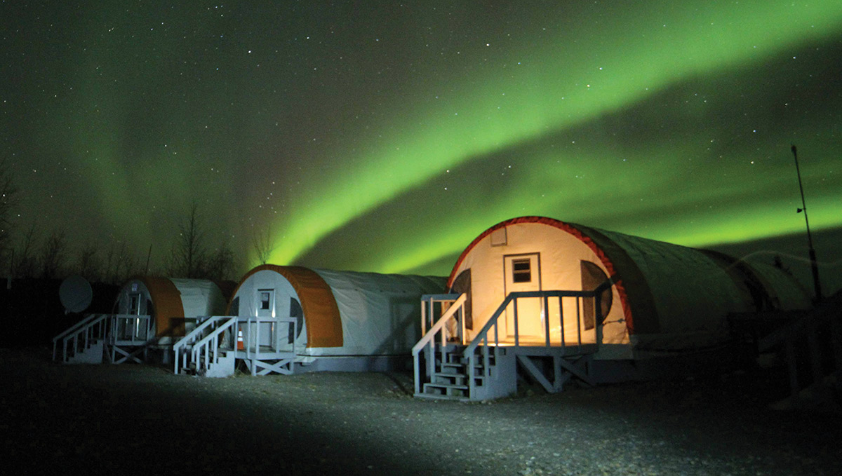 The Ambler Metals Bornite Camp. The Ambler Metals Bornite Camp with a colorful sky