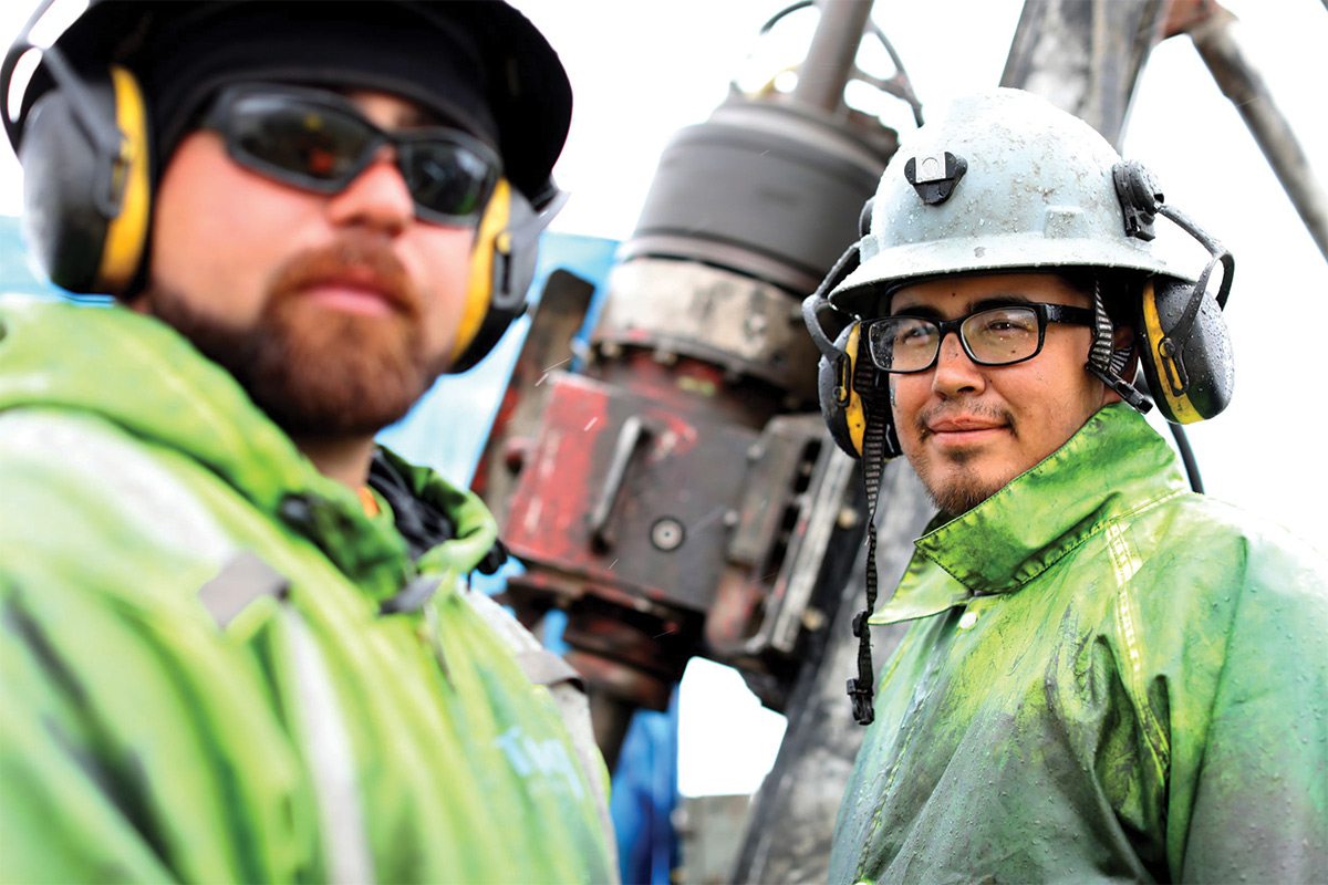 Ambler Metals drill crew at the Arctic deposit, 2021 summer field season