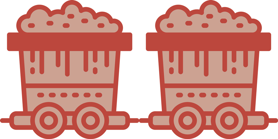 clipart of coal mine carts