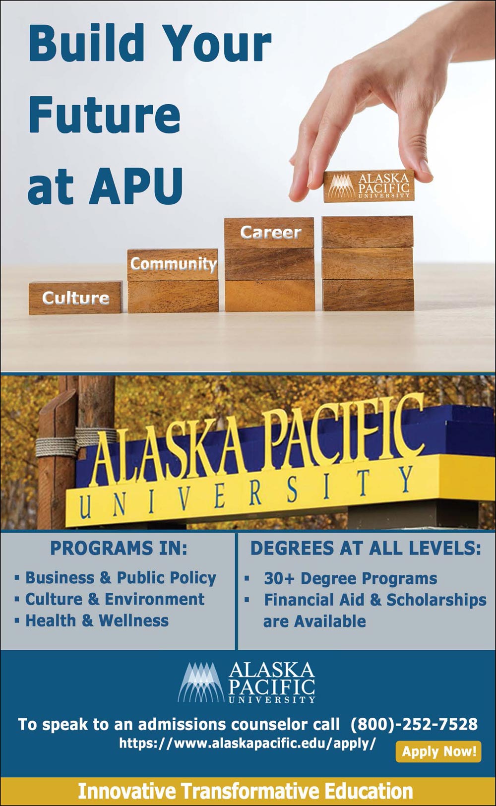Alaska Pacific University Advertisement