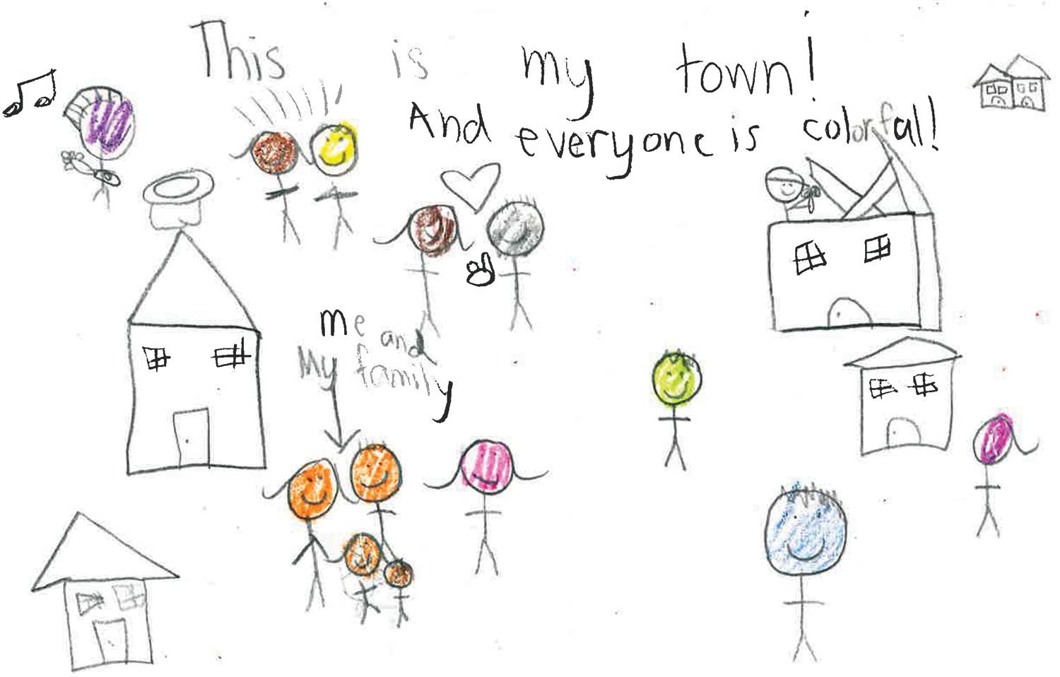 Raegan, 2nd Grade's Drawing of a town