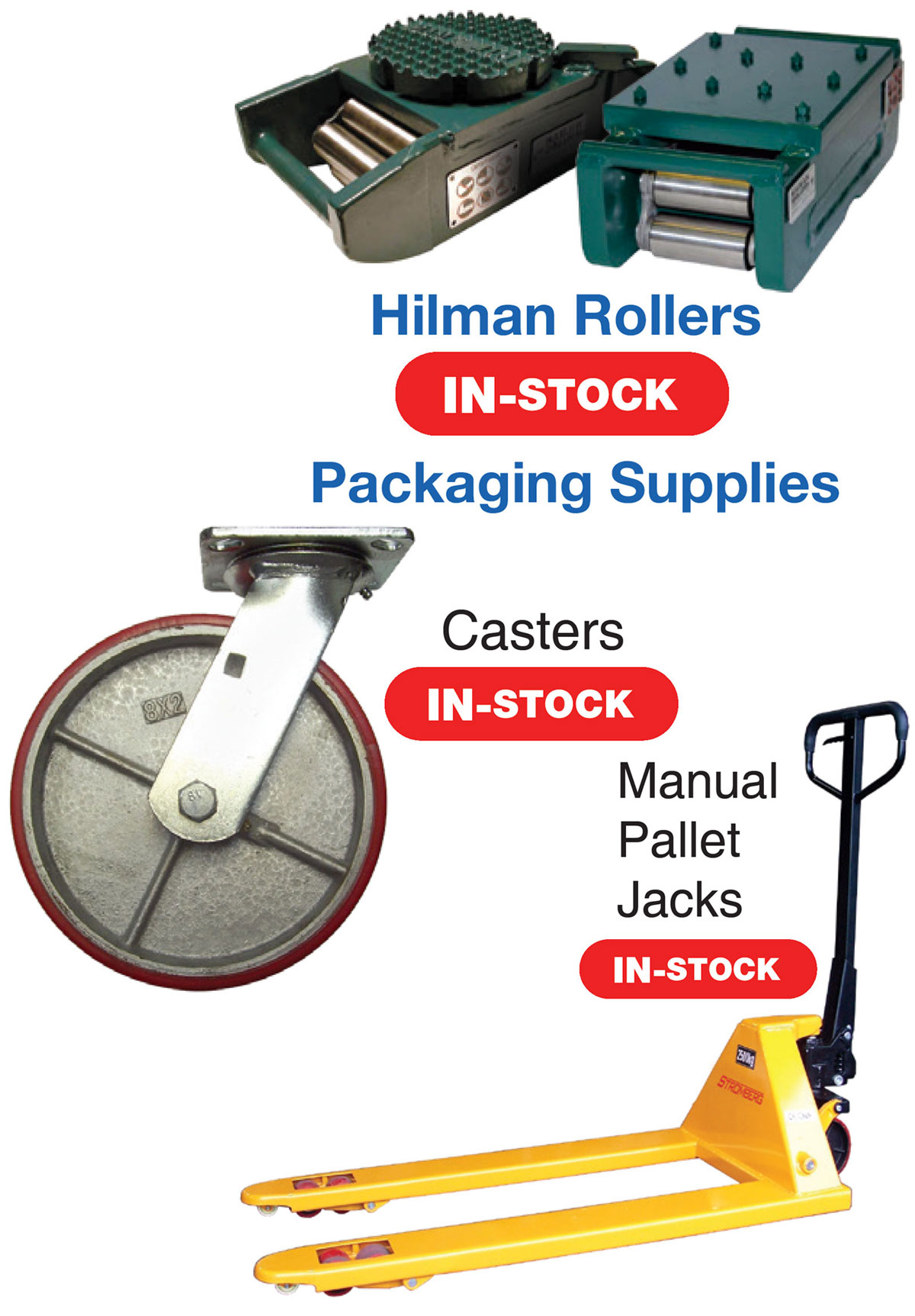 Hilman Rollers, Casters, and Manual Pallet Jacks
