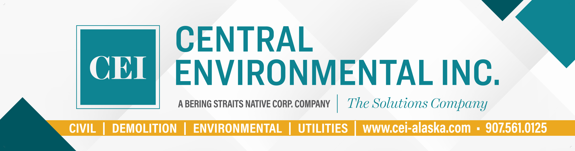 Central Environmental Inc. logo with company information