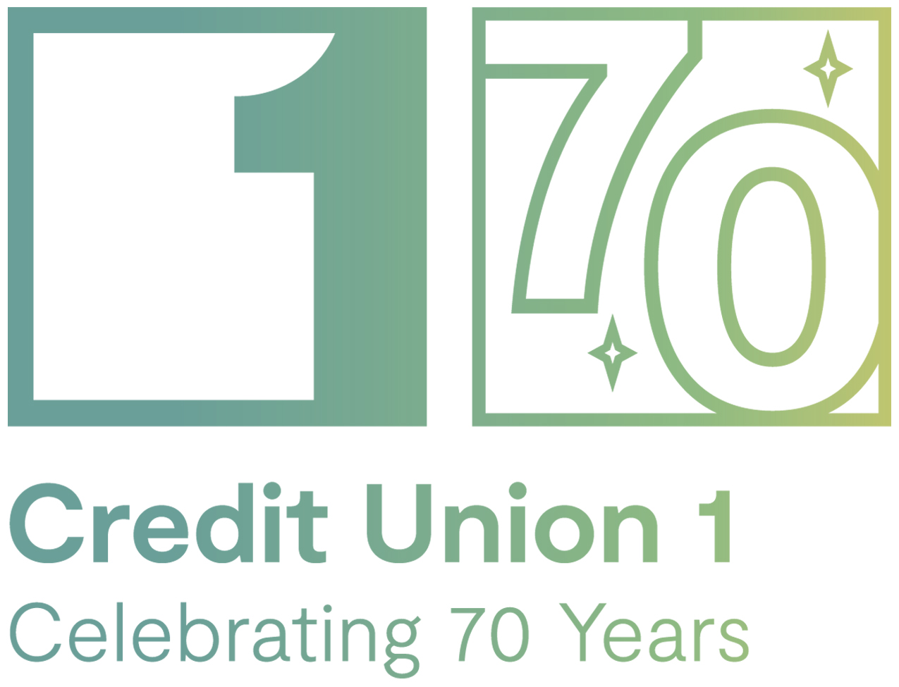 Credit Union 1 Celebrating 70 years logo