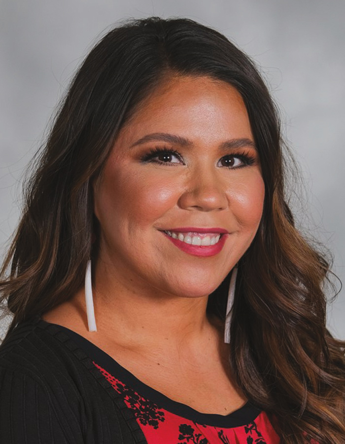 A headshot photograph of Ralphenia Dybdahl smiling (Office of the President Manager at The Central Council of the Tlingit and Haida Indian Tribes of Alaska)