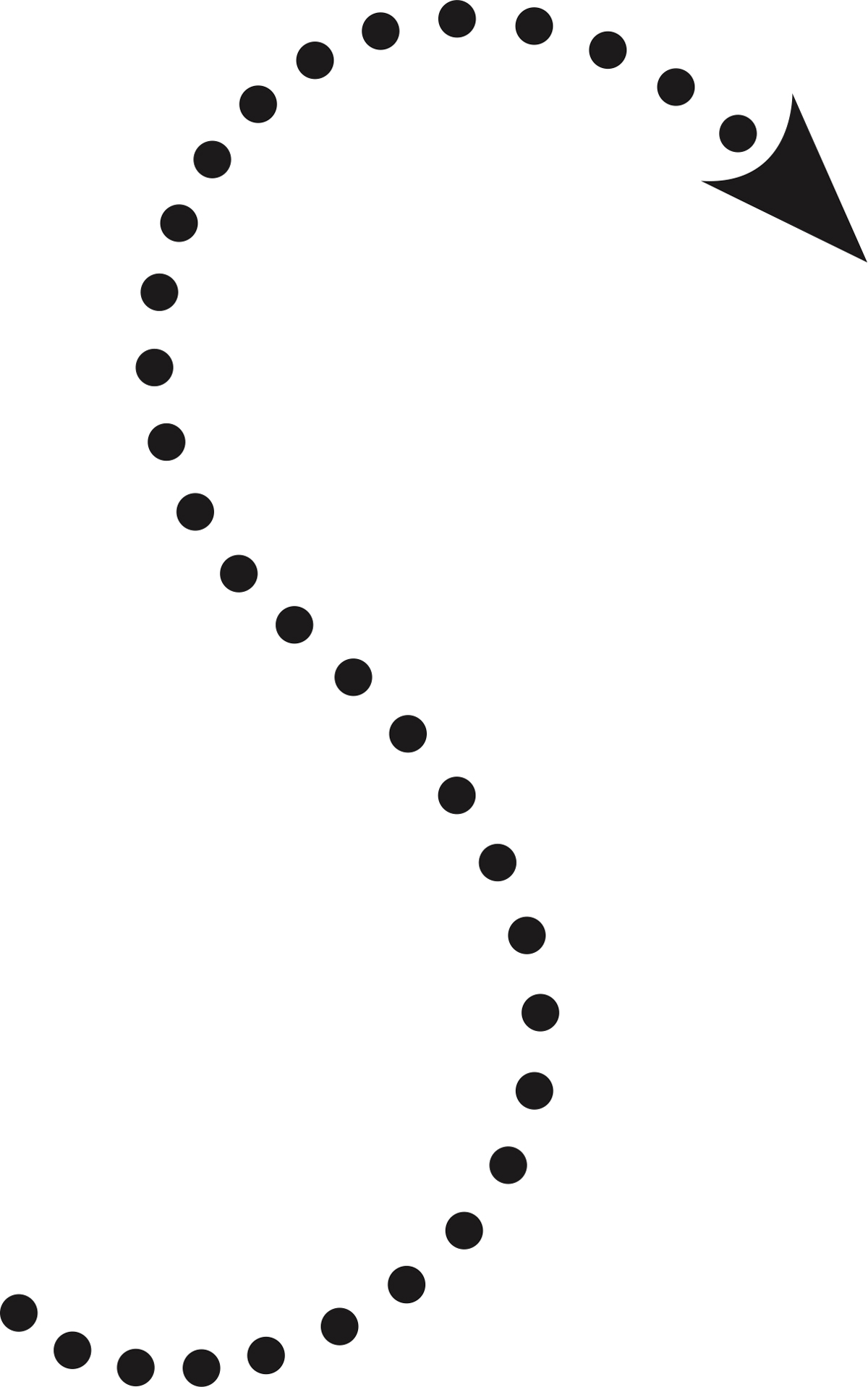 dotted line arrow
