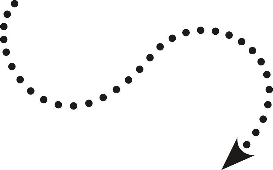 dotted line arrow