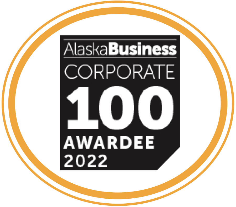 Alaska Business Corporate 100 Awardee 2022 badge