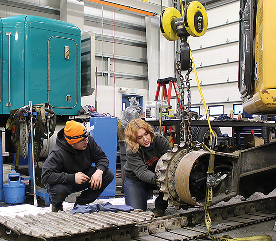 Students learn to maintain and repair heavy equipment, which takes a lot of space and money in where AVTEC must carefully choose which programs to offer