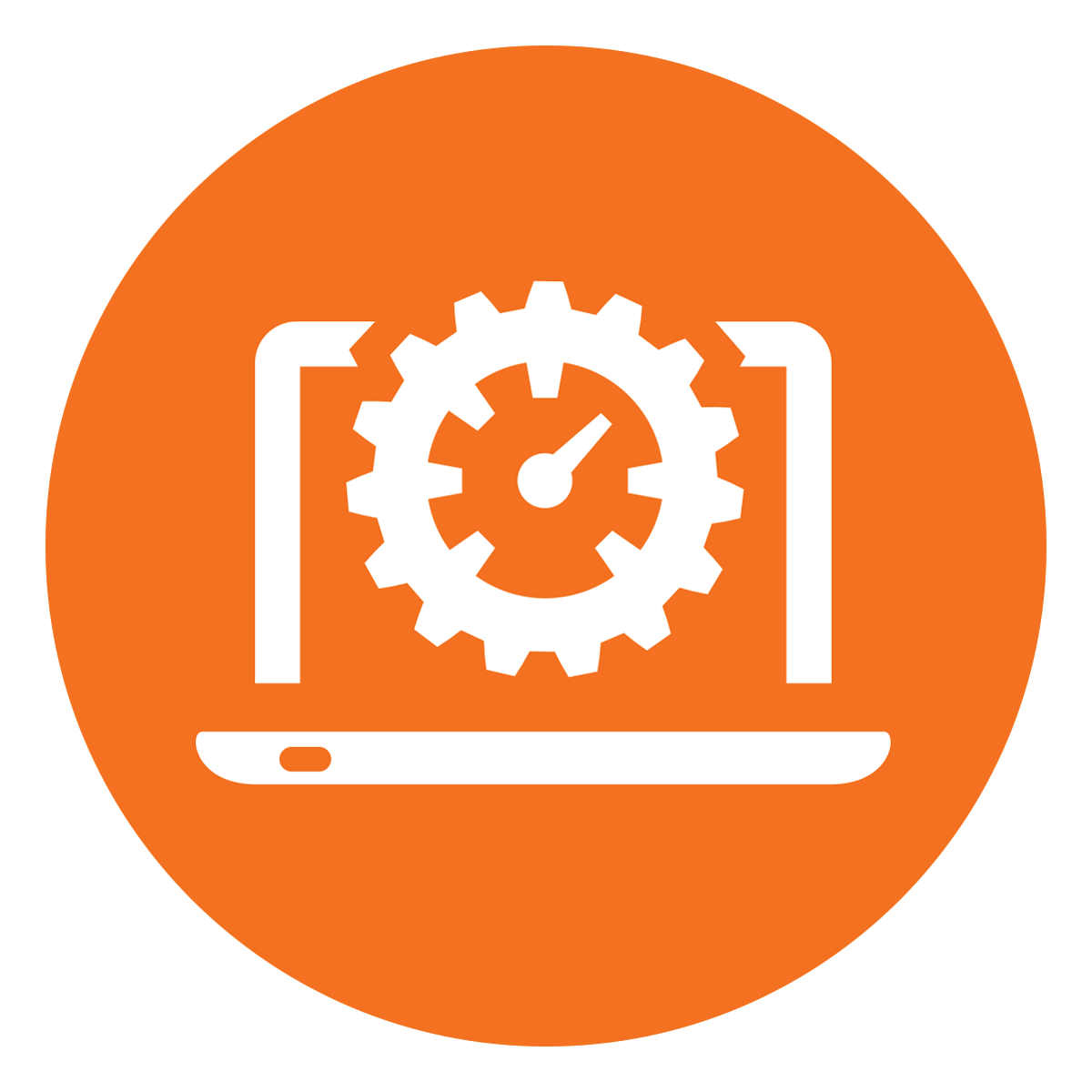 gear on a laptop screen icon