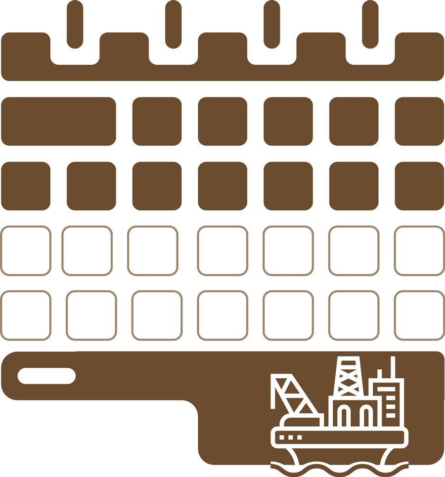clipart of a calendar with a boat at the bottom
