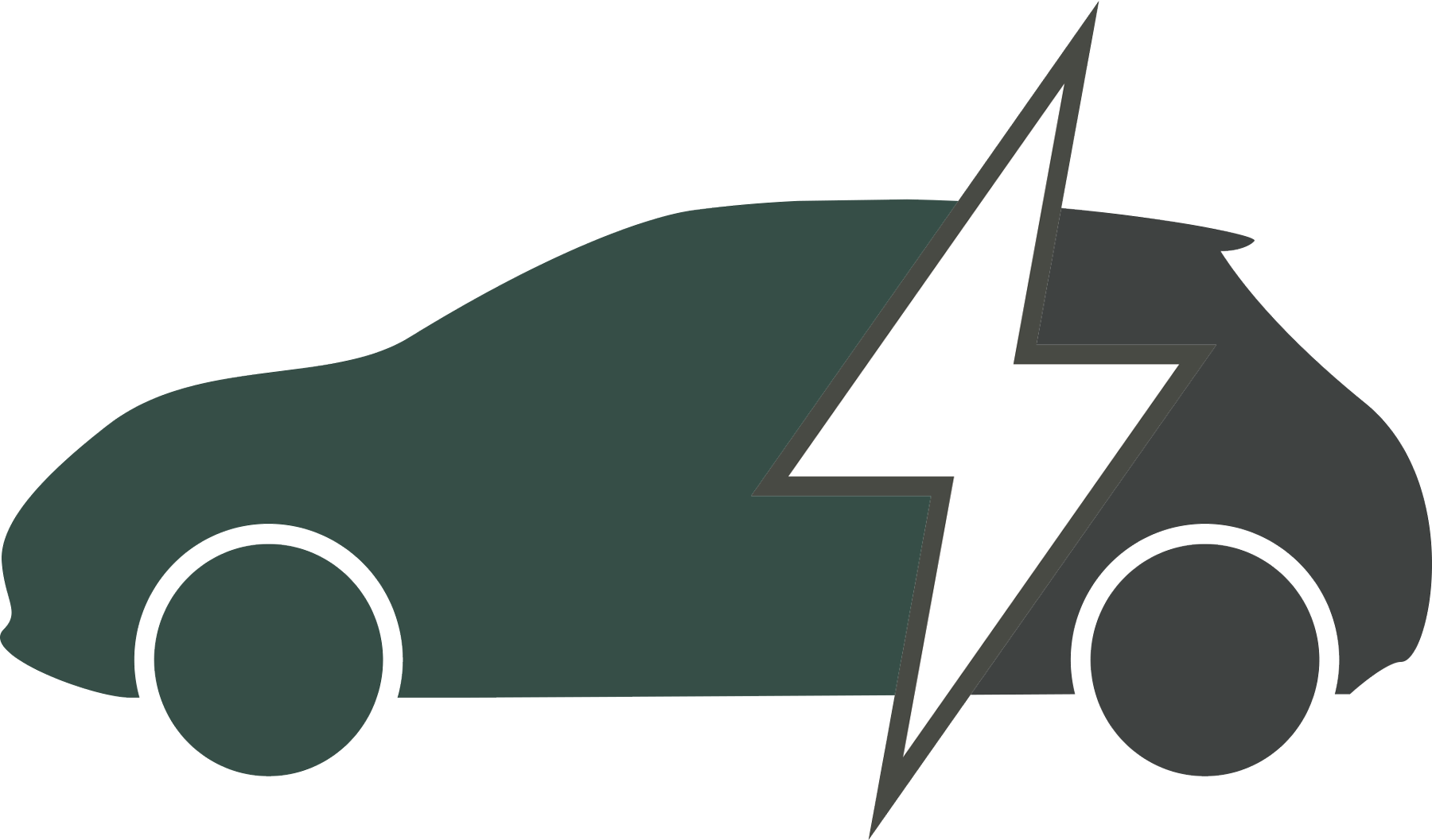 clipart of a car with a lightning bold on top of it