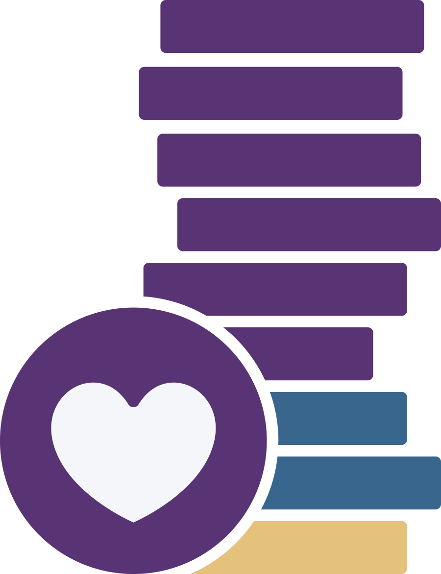 clipart of a stack of heart cutout shaped coins